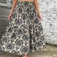 Women's Casual Printed Beach Long Skirt