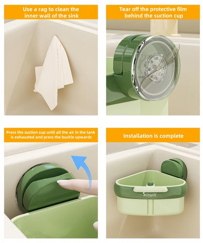 💧🚰Suction Cup Sink Corner Rack