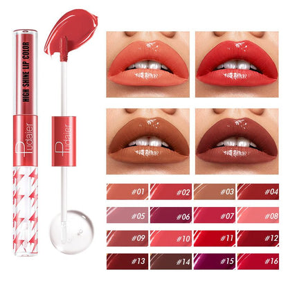 16 Colors Double Ended Highlighting Lip Gloss - High-shine Long-lasting✨