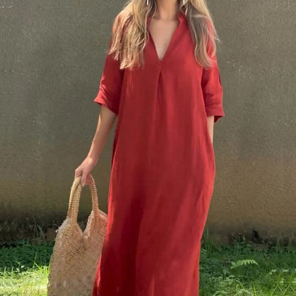 🔥Elegant V-Neck Slit Dress