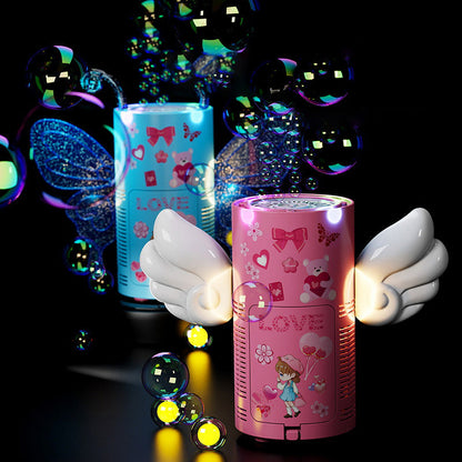 Funny Gifts - Fantasy Angel Butterfly Shape Lighted Multi-Hole Automatic Bubble Machine Toy