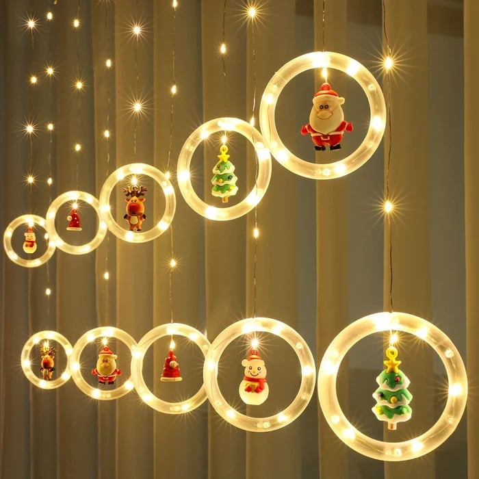 Christmas 3D Curtain String Lights