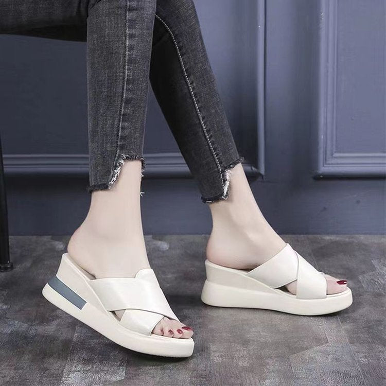 Contemporary Open-toe Sandals With 7cm Mid-heel