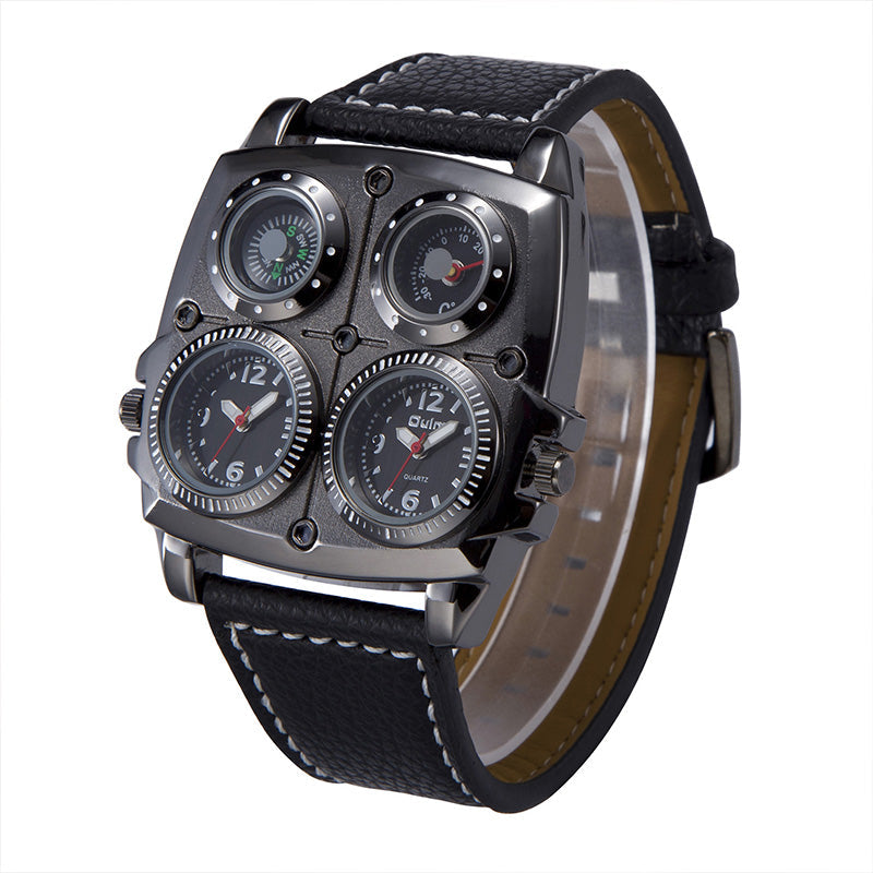 Men's Steampunk Dual Time Zone Quartz Watch