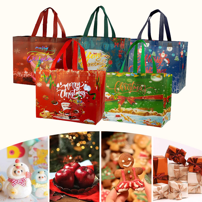 [Best Gift For Kids] Halloween & Christmas Non-Woven Candy Tote Bag