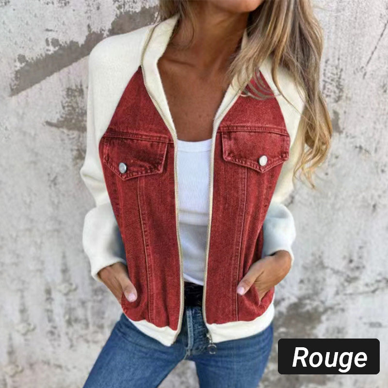 💕Women's Creative Denim Splicing Jacket