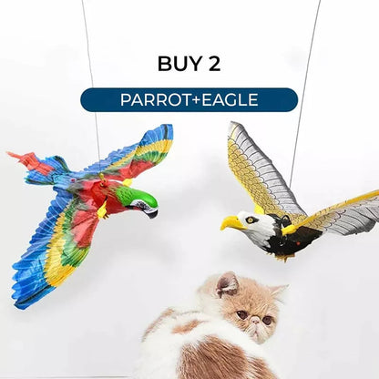 Garden Bird Simulation Interactive Hanging Parrot/Eagle Flying Toy for Cats