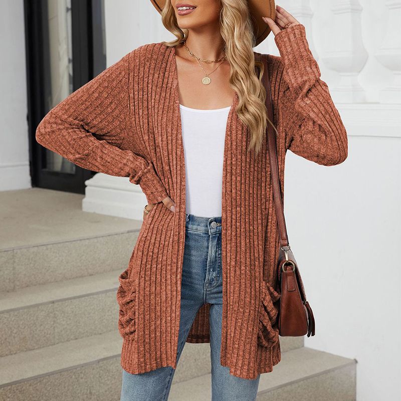 Women's Cozy Autumn Ribbed Knit Cardigan