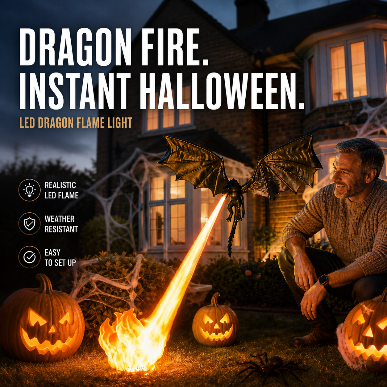 🐉🔥 Dragon Flame Decoration – Realistic Flame Effect, PLA Silk Thread – A Must-Have for Halloween Decor! Add 2+ Items for Discount 🎃🌙✨