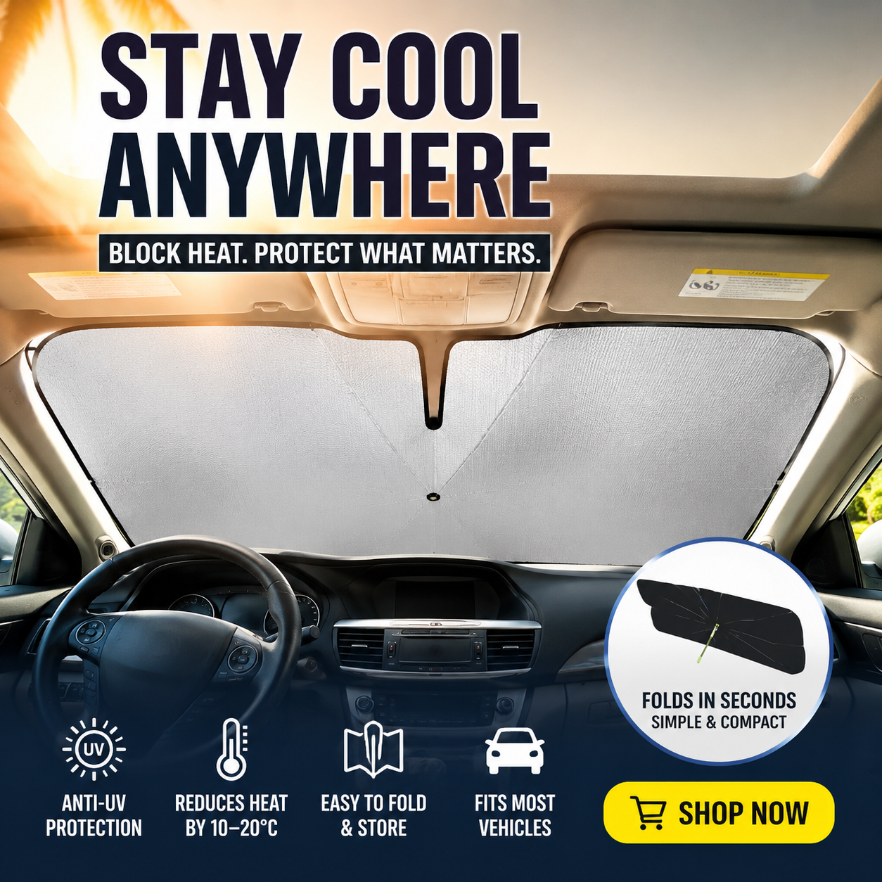 💕SunShade Foldable Heat Protector™– UK Ready! 🇬🇧