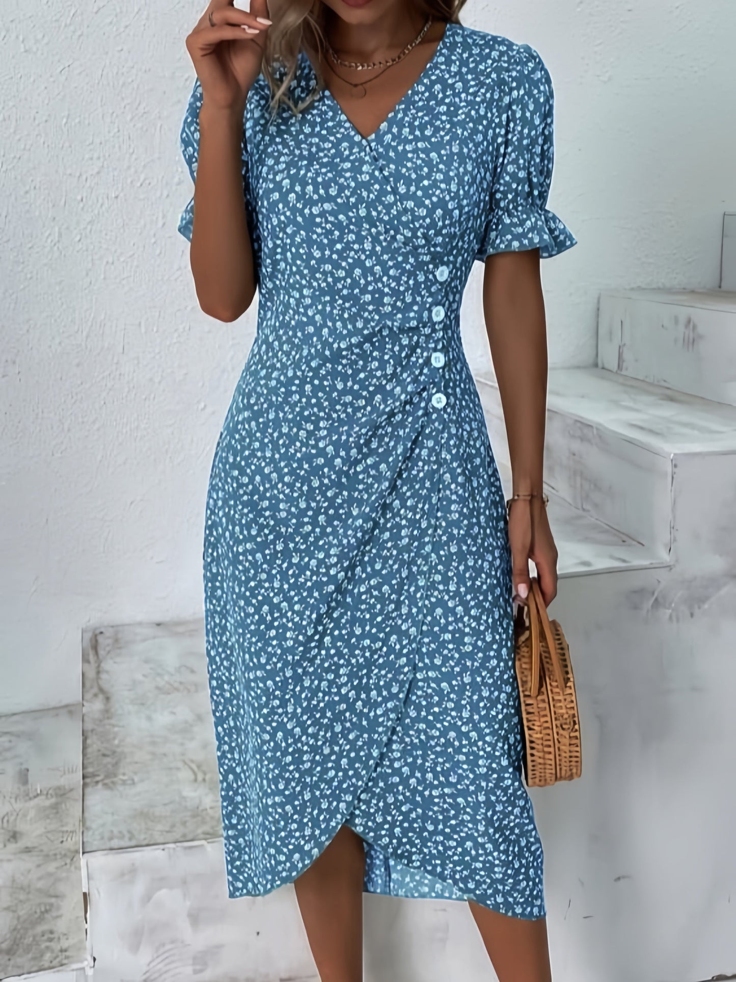 🌷Women's Floral V-neck Printed Dress