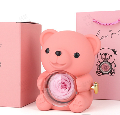 🌹💝Cute Teddy Bear with Preserved Rose🧸
