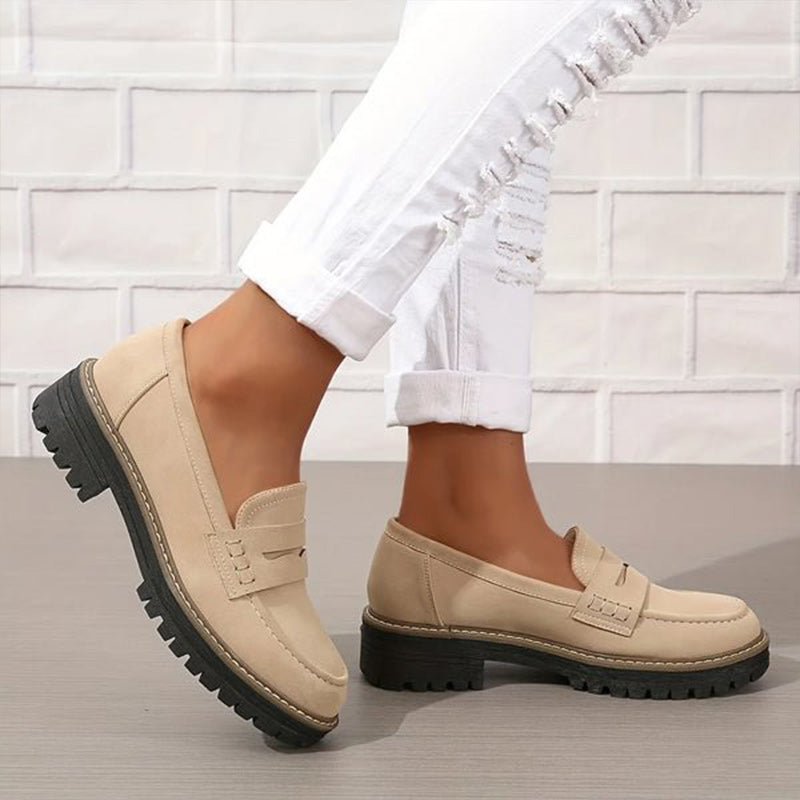 Women's Comfortable Chunky Slip On Platform Loafers