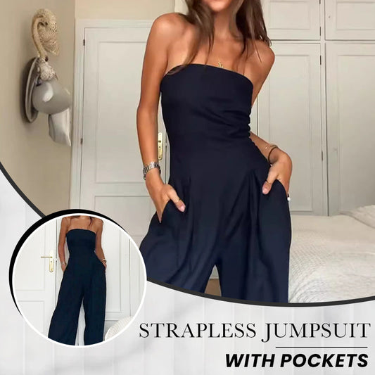 🔥2025 NEW SALES 🔥Women's Strapless Jumpsuit With Pockets