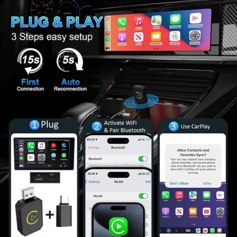 🔥 Mini Wireless CarPlay Adapter