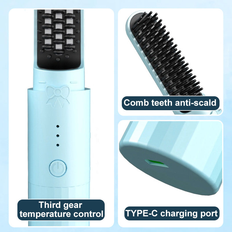 💯2-in-1 Rechargeable Long-lasting Straightening Comb