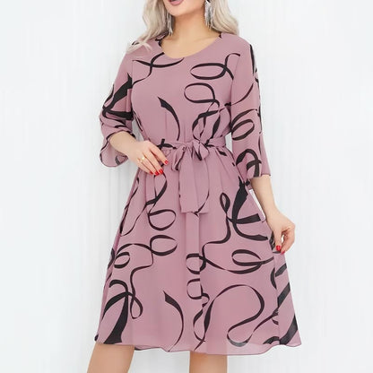 💃Elegant, Loose Midi Dress With Ruffled Sleeves