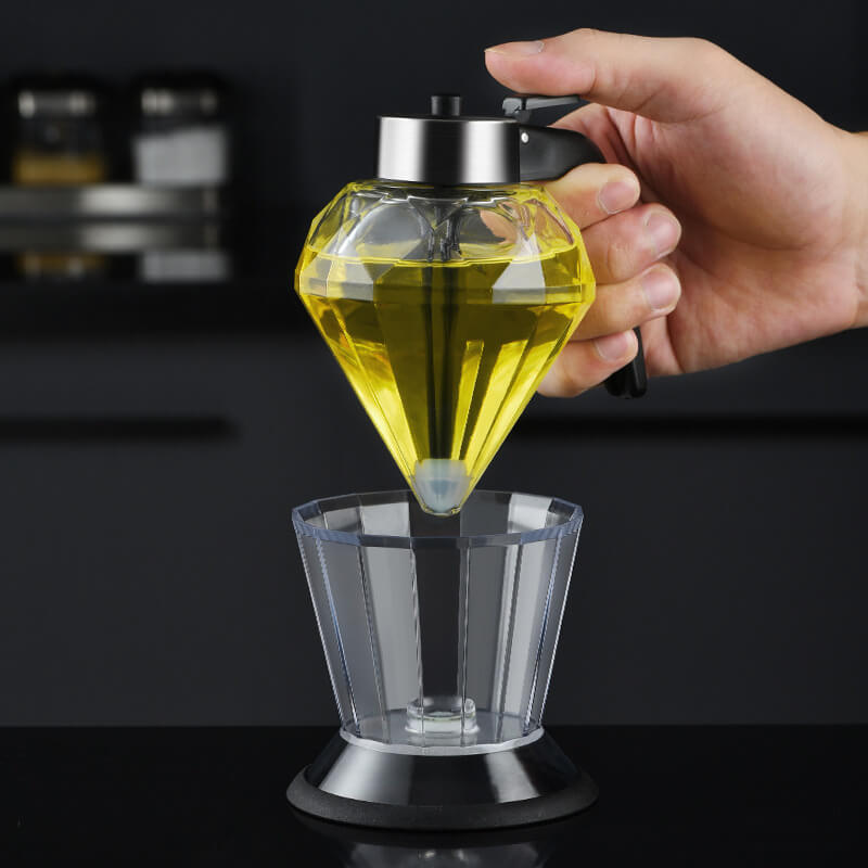 Household Diamond Glass Press Leak-proof Oil Dispenser