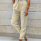 🌸Women's  Elastic Waist Cotton Linen Casual Pants
