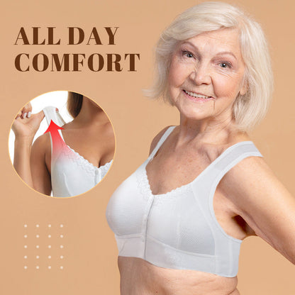 Stretchy Front Closure Breathable Bra for Seniors