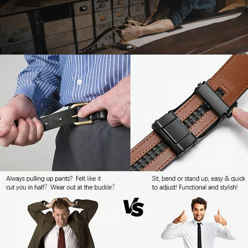 🎁 Leather Ratchet Belt With Adjustable Buckle💼