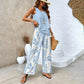 🌺 Women’s Trendy Print 2-Piece Outfit – Sleeveless Top & Pants Combo!"