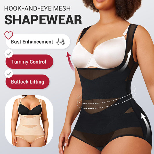 🔥 Hot Sale 🔥 Highest (50% off)Hook-and-Eye Mesh Shapewear Bodysuit