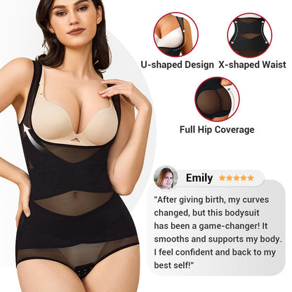 🔥 Hot Sale 🔥 Highest (50% off)Hook-and-Eye Mesh Shapewear Bodysuit