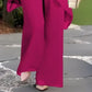 Charming Irregular Top & Wide Leg Pants Set