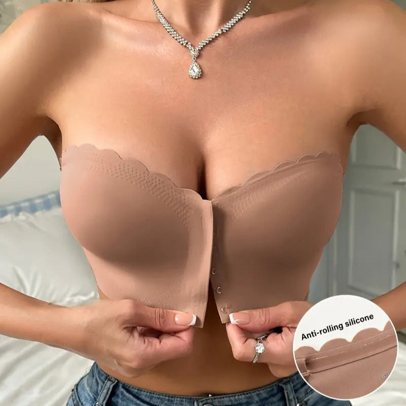 🔥BUY 1 GET 1🔥 Seamless Front Closure Strapless Bandeau Bra – Comfort & Support All Day! 💖