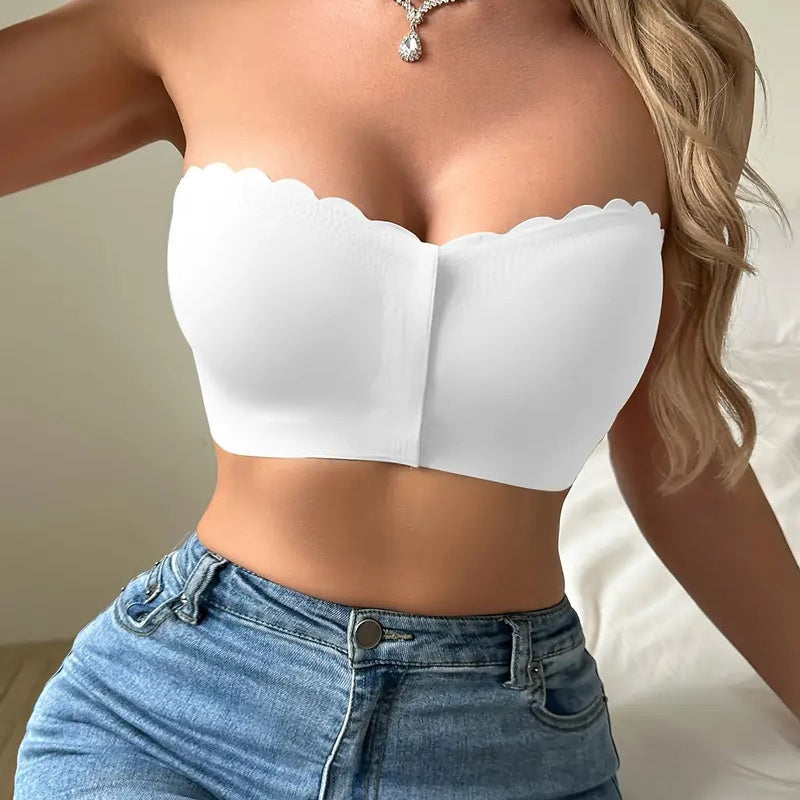 🔥BUY 1 GET 1🔥 Seamless Front Closure Strapless Bandeau Bra – Comfort & Support All Day! 💖