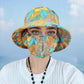Floral Large Brimmed Sun Hat with Mask