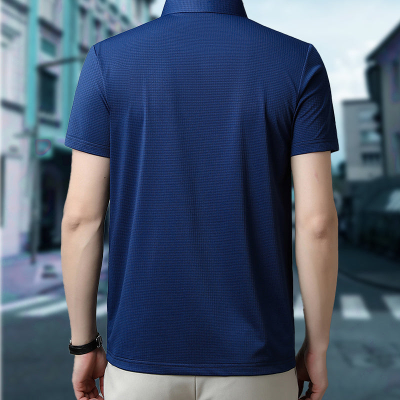 💥Men's Loose Cool Breathable Lapel T-Shirt