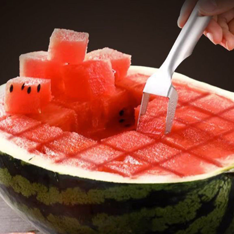 🍉2 in 1 Stainless Steel Fruit Cutter Fork Slicer