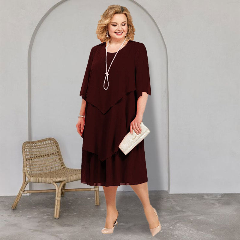 👗Plus Size Layered Midi Dress