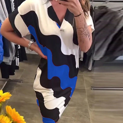 🎉🛍️ Summer New Arrivals🥻Women's V-Neck Short Sleeve Dress