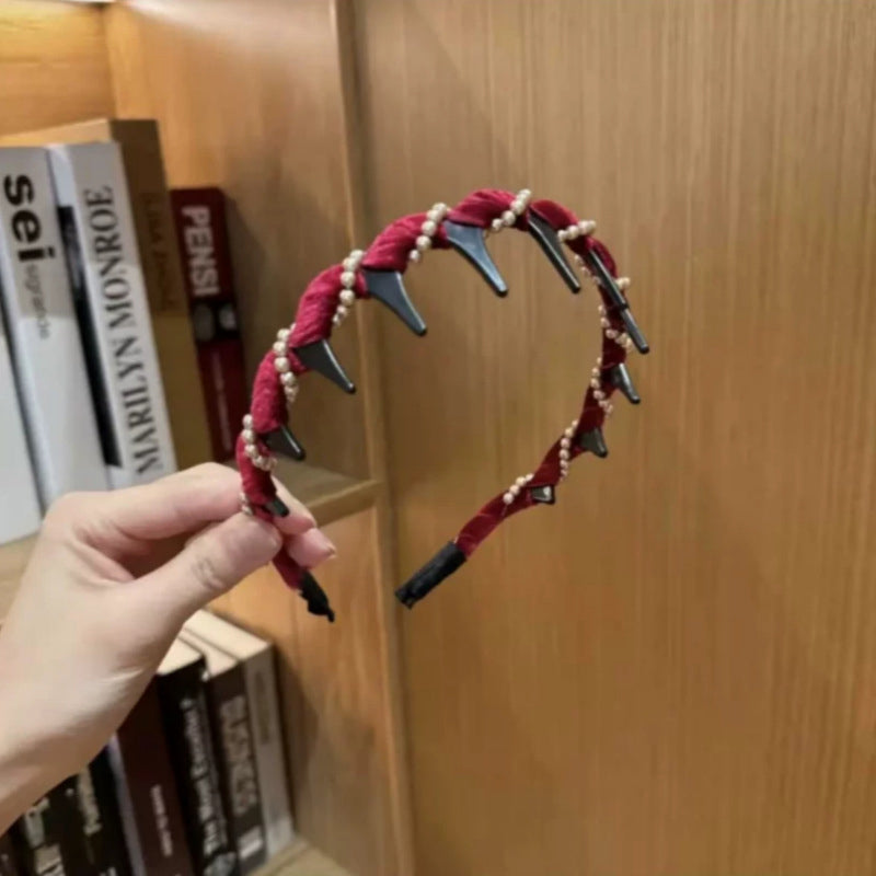 🔥Vintage High Cranium Artificial Pearl Hairband