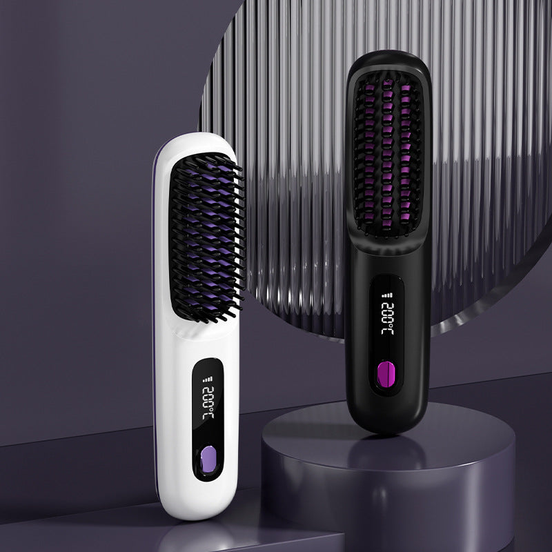 🎁Wireless Ceramic Heating Hair Straightening Comb