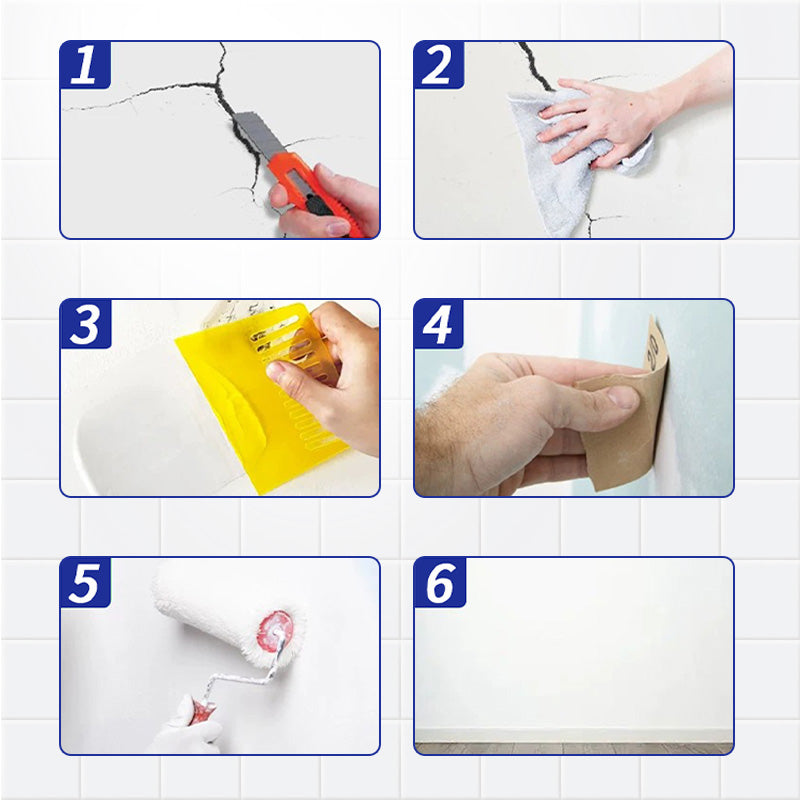 🔧 Elastic Crack Resistant Wall Repair Paste - Flexible & Waterproof Filler for Interior/Exterior Walls with Easy Application 🏠✨