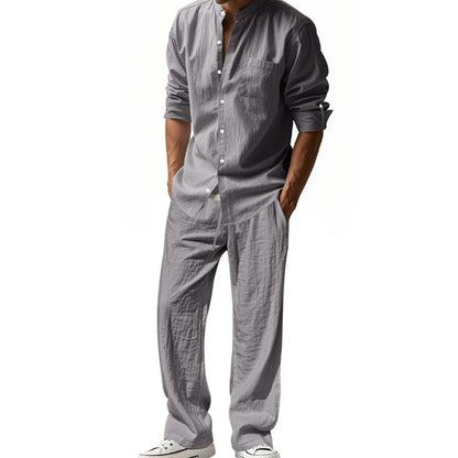 👔 Men’s Shirt & Pants Set – Casual, Breathable Linen, Relaxed Fit ✨