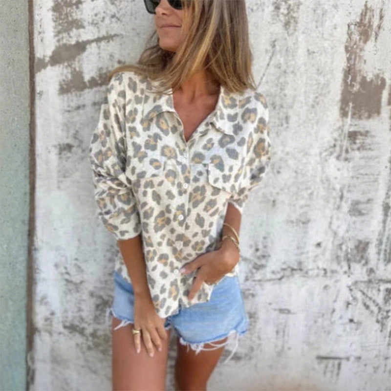 Women's Soft Casual Leopard Print Shirt