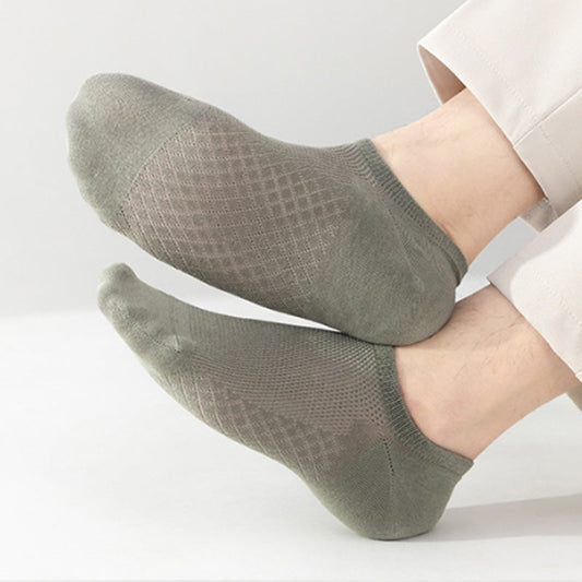 Men's Solid Color Mesh Breathable Socks