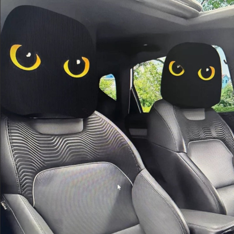 😆 Funny Cartoon Car Headrest Covers – 2PCS Universal Fit 🚗
