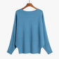 Women's Boat Neck Dolman Sleeve Ribbed Knitted Sweaters