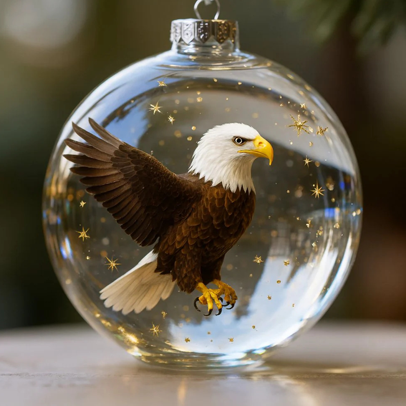 🐦✨Nature's Bird Glass-Look Sphere Ornament