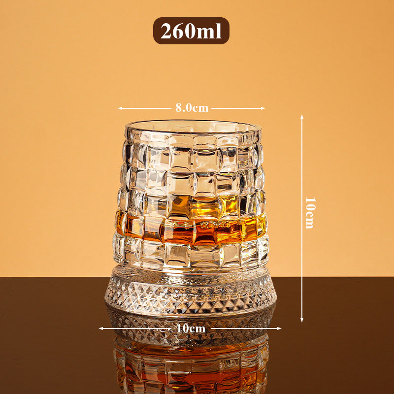 🥃  360° Rotating Whiskey Glass – Aerate & Relieve Stress ✨