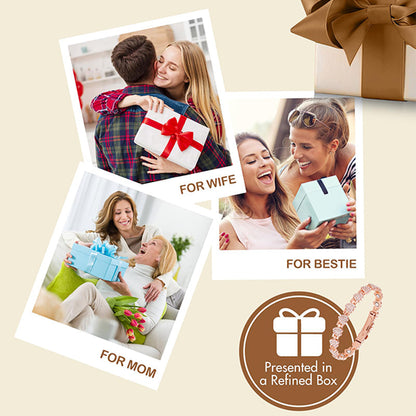 Women's Dazzling Heart-Shaped Magnetic Copper Bracelets