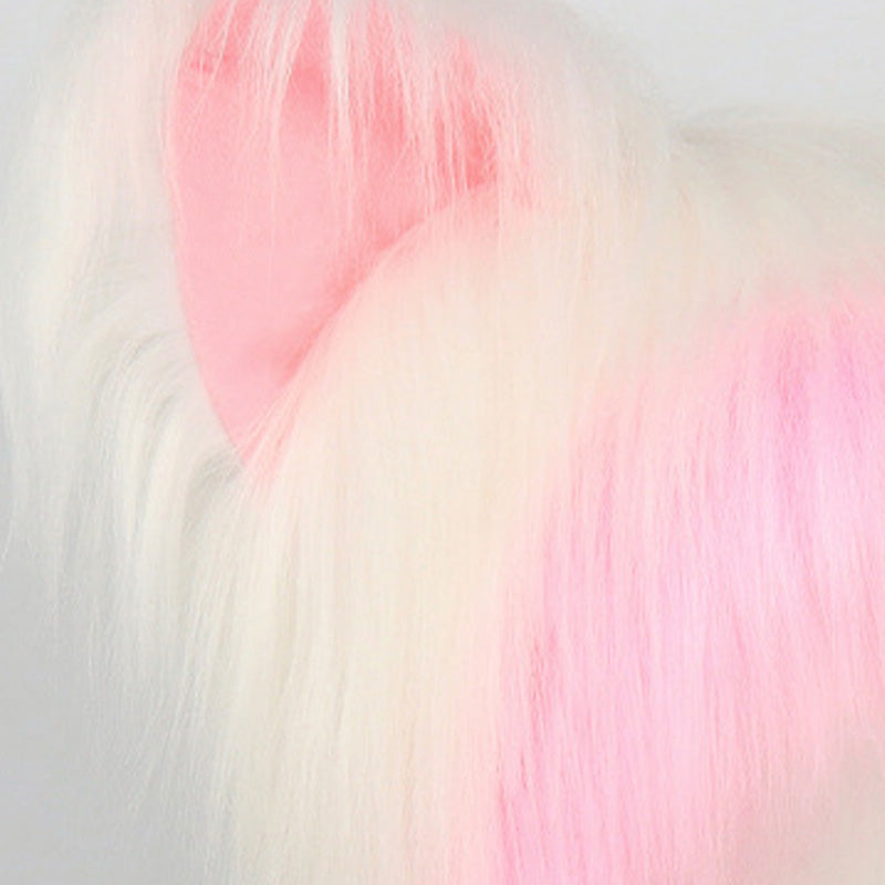 Plush Cat Ear Winter Hat with Braided Pigtails