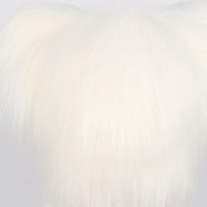 Plush Cat Ear Winter Hat with Braided Pigtails