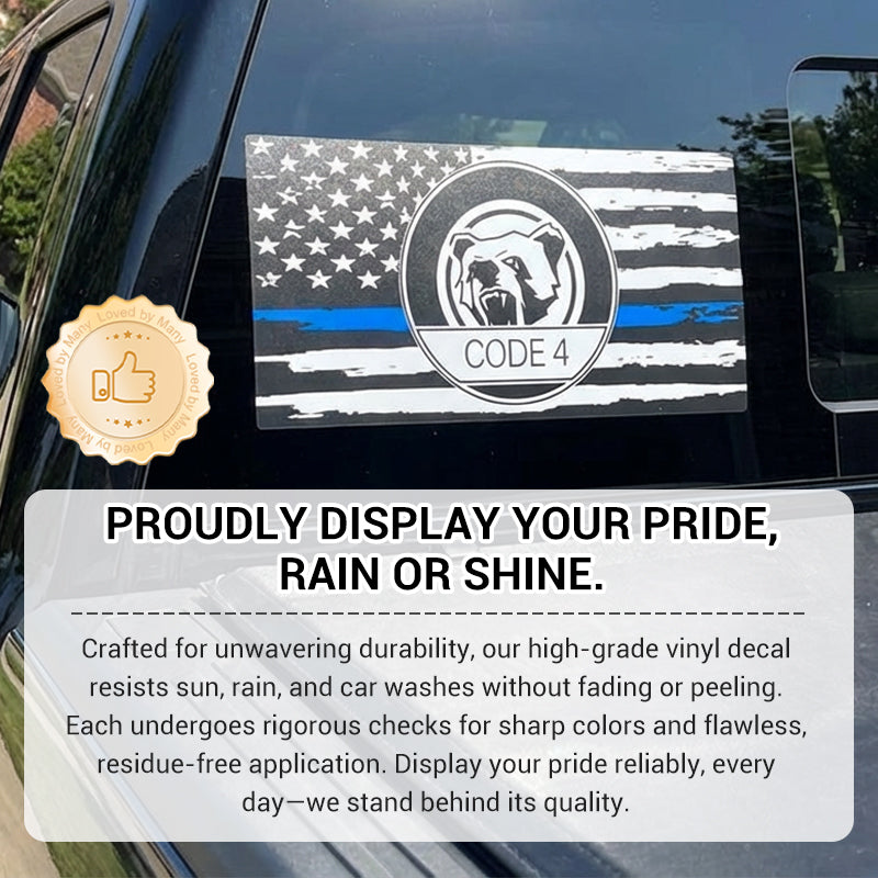 Weatherproof Patriotic Flag Vehicle Sticker Decal